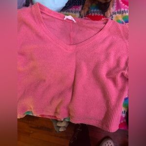 Pink knitted sweater